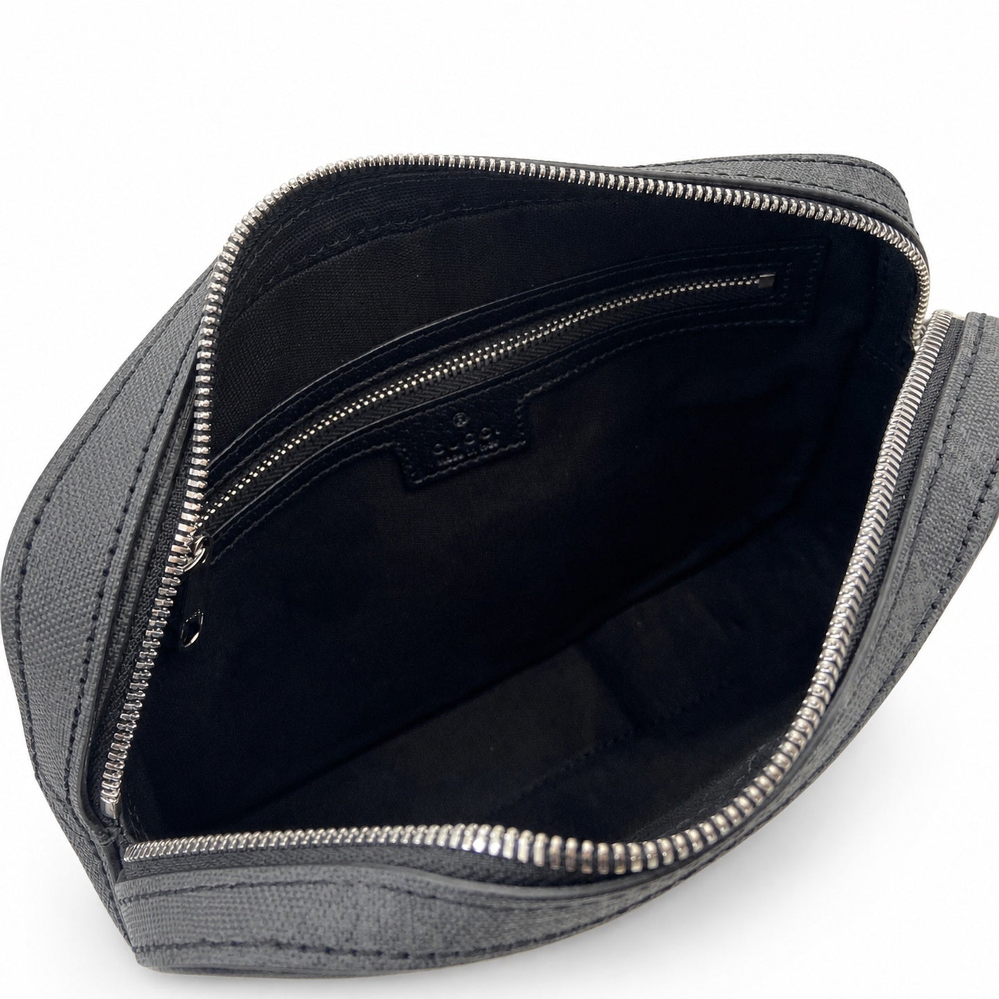 Gucci Supreme Mini Cotton Canvas Leather Black Green Handbag