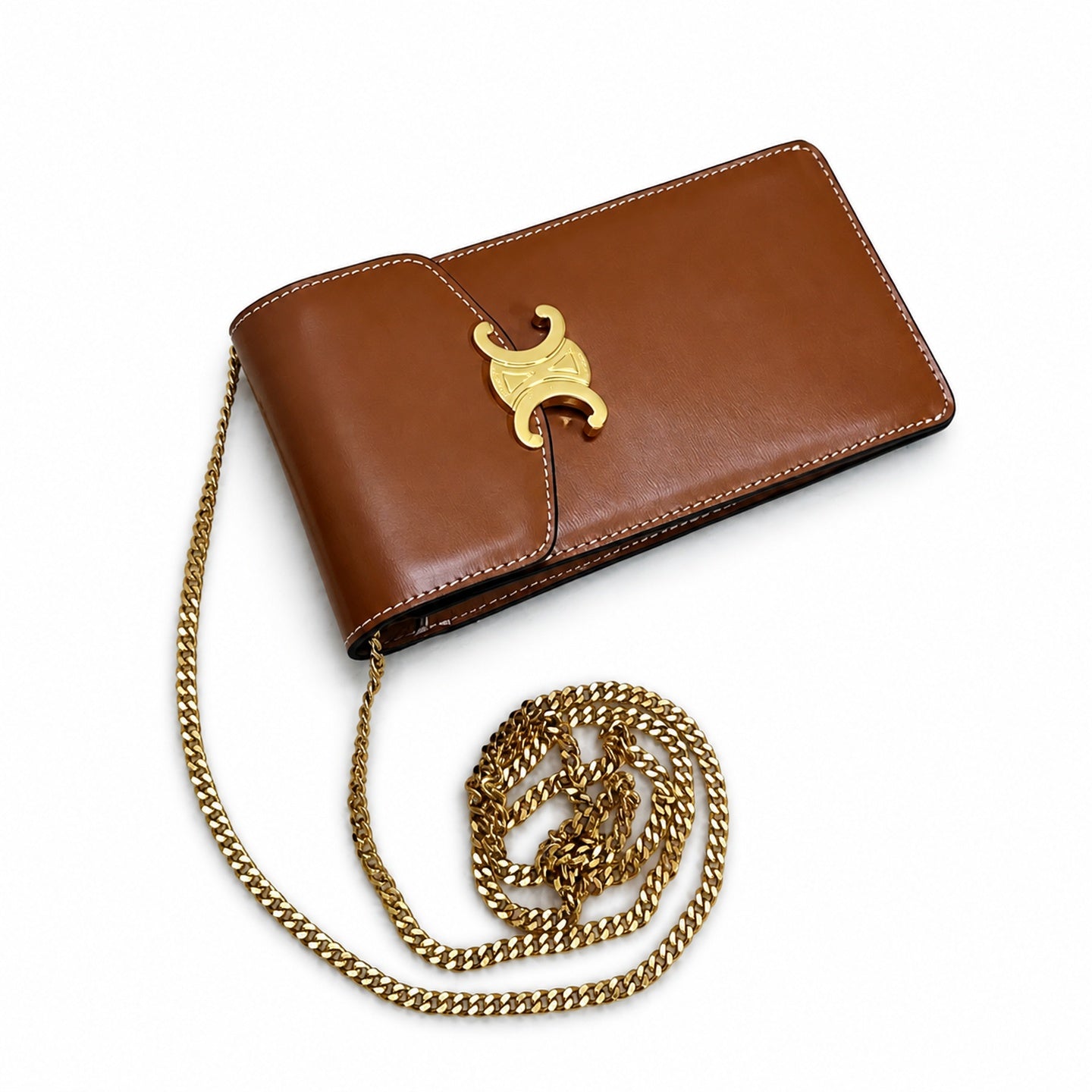 Celine Triomphe Large Brown Phone Bag