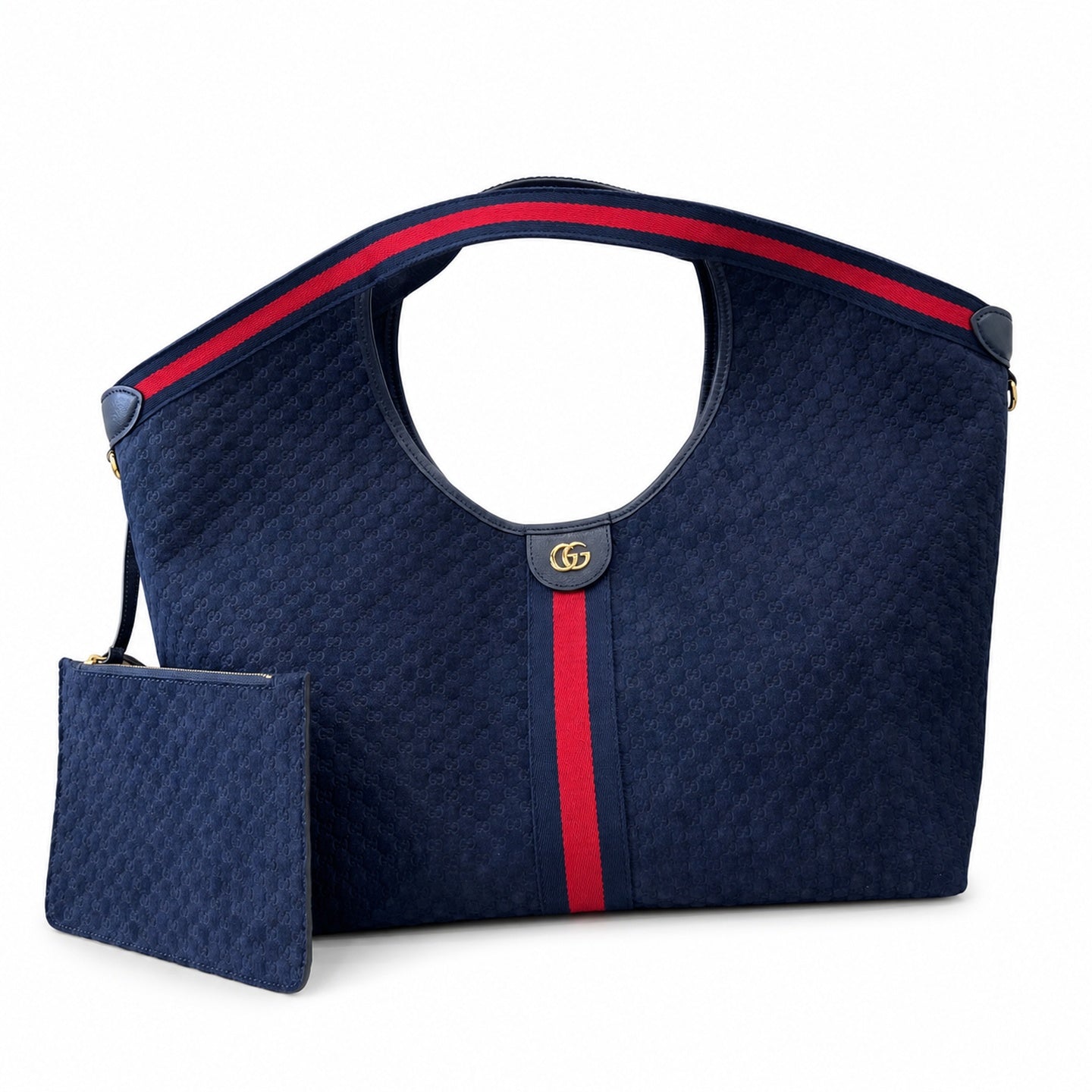 Gucci Giglio Cotton Suede Canvas Velvet Red Blue Gold Handbag