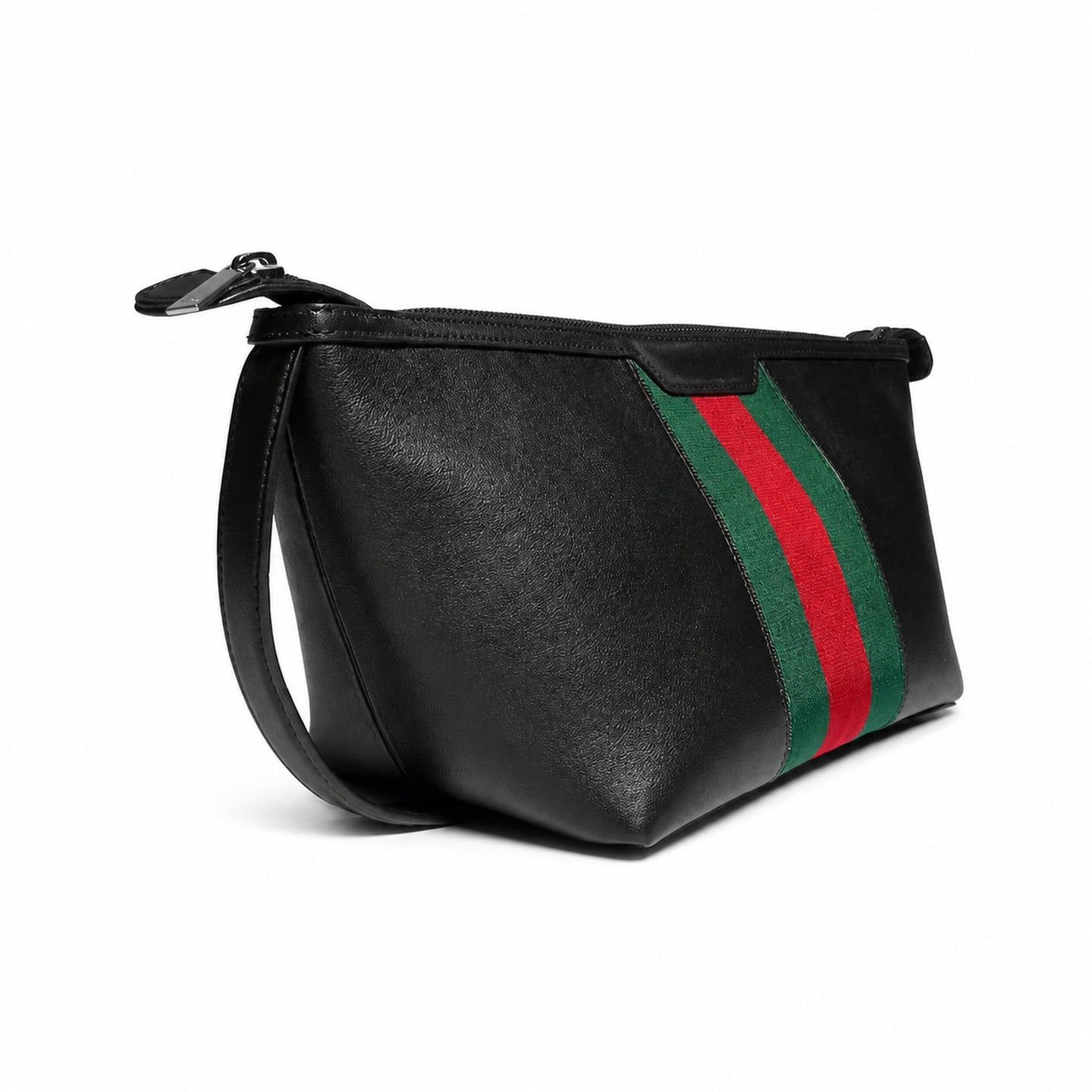 Gucci Leather Black Red Green Silver Bag