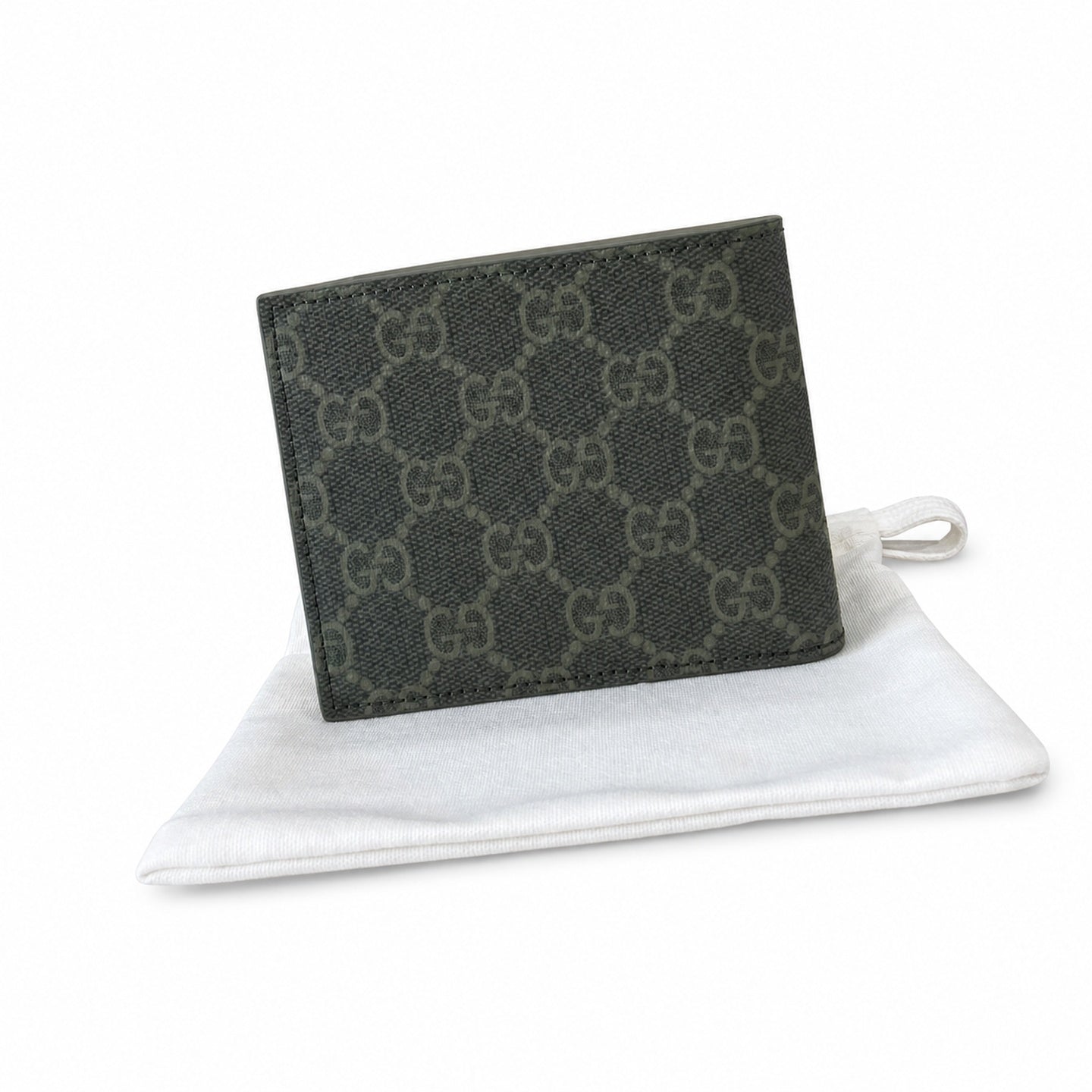 Gucci Men's Supreme Small Canvas Leather Beige Green Wallet