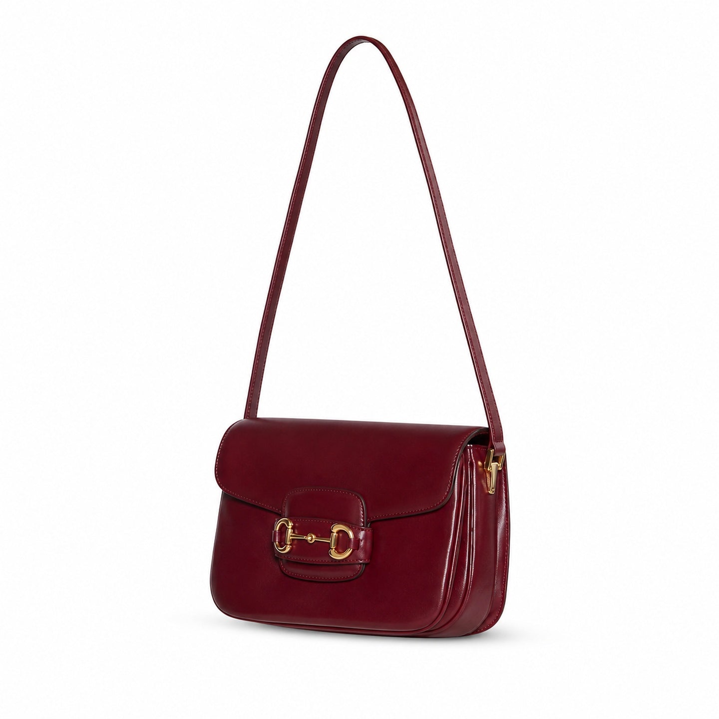 Gucci Horsebit 1955 Leather Red Gold Shoulder Bag