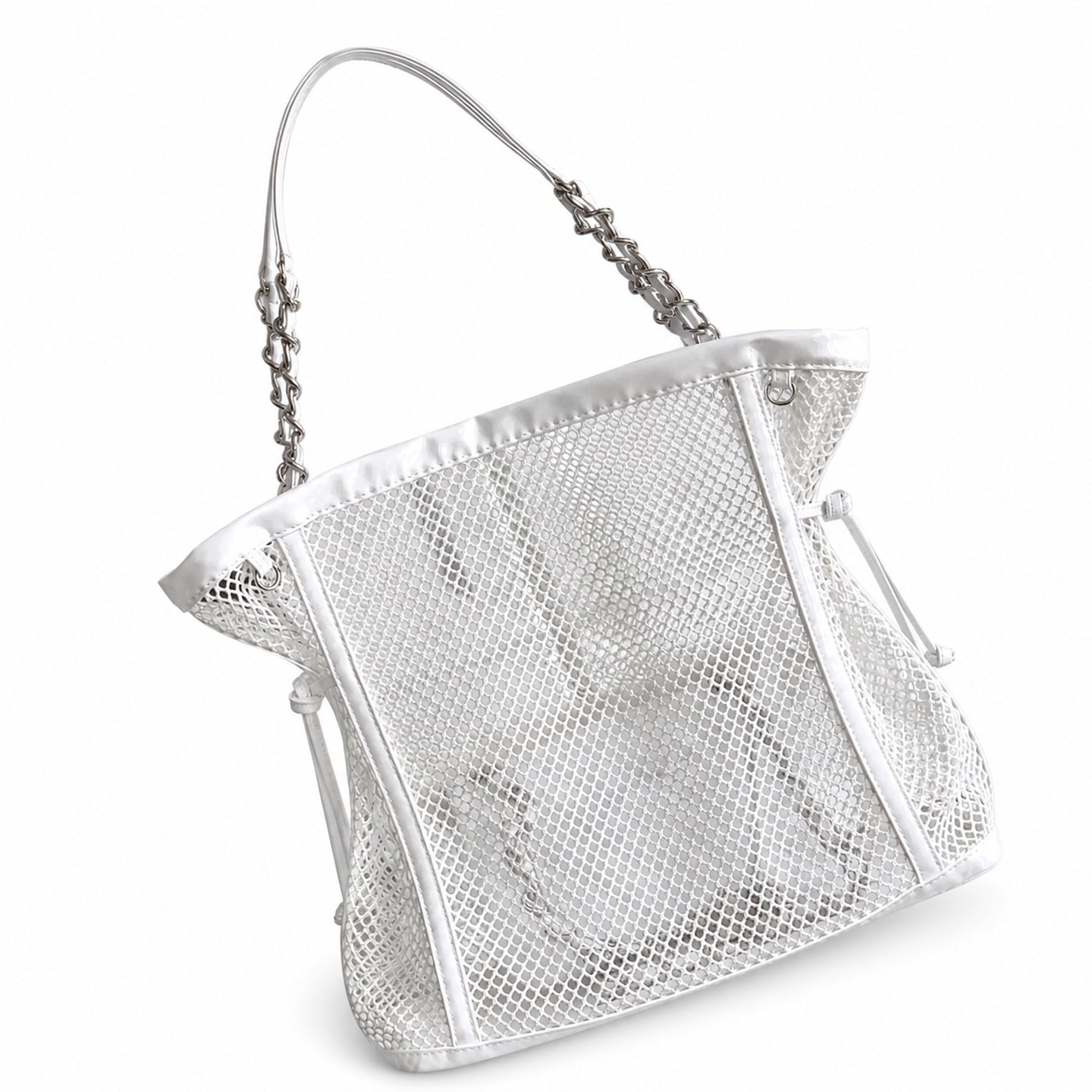 Chanel Medium Patent Leather White Bag