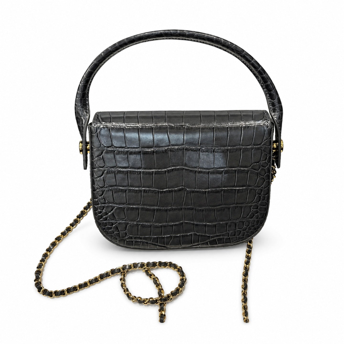 Chanel Croc-Embossed Leather Bag