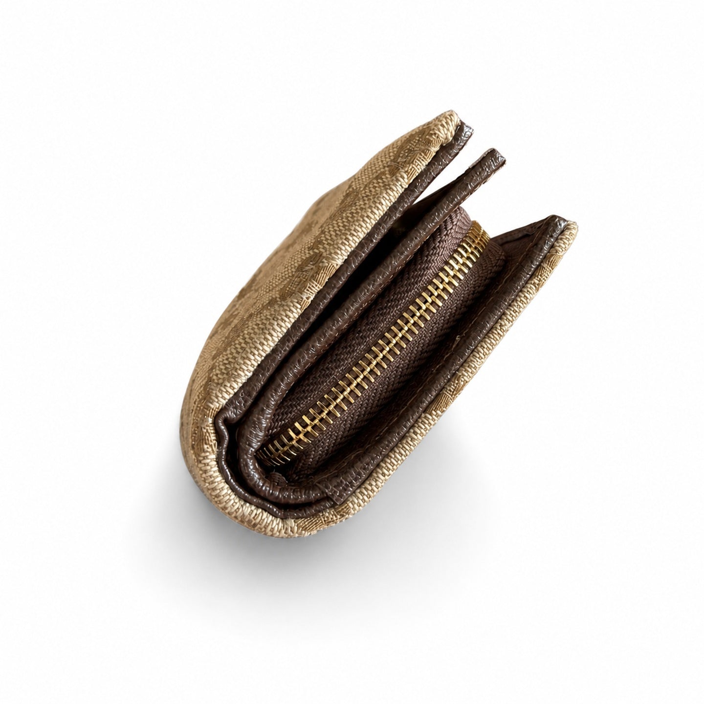 Gucci GG Marmont Small Canvas Leather Brown Gold Wallet