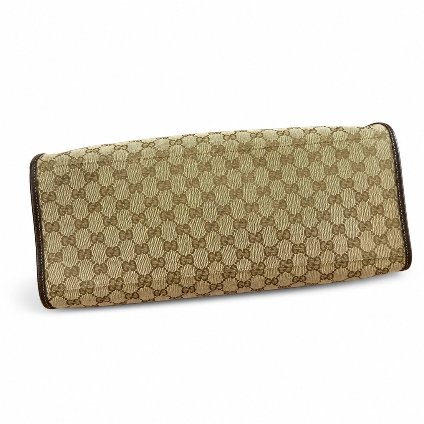 Gucci Canvas Leather Brown Gold Bag