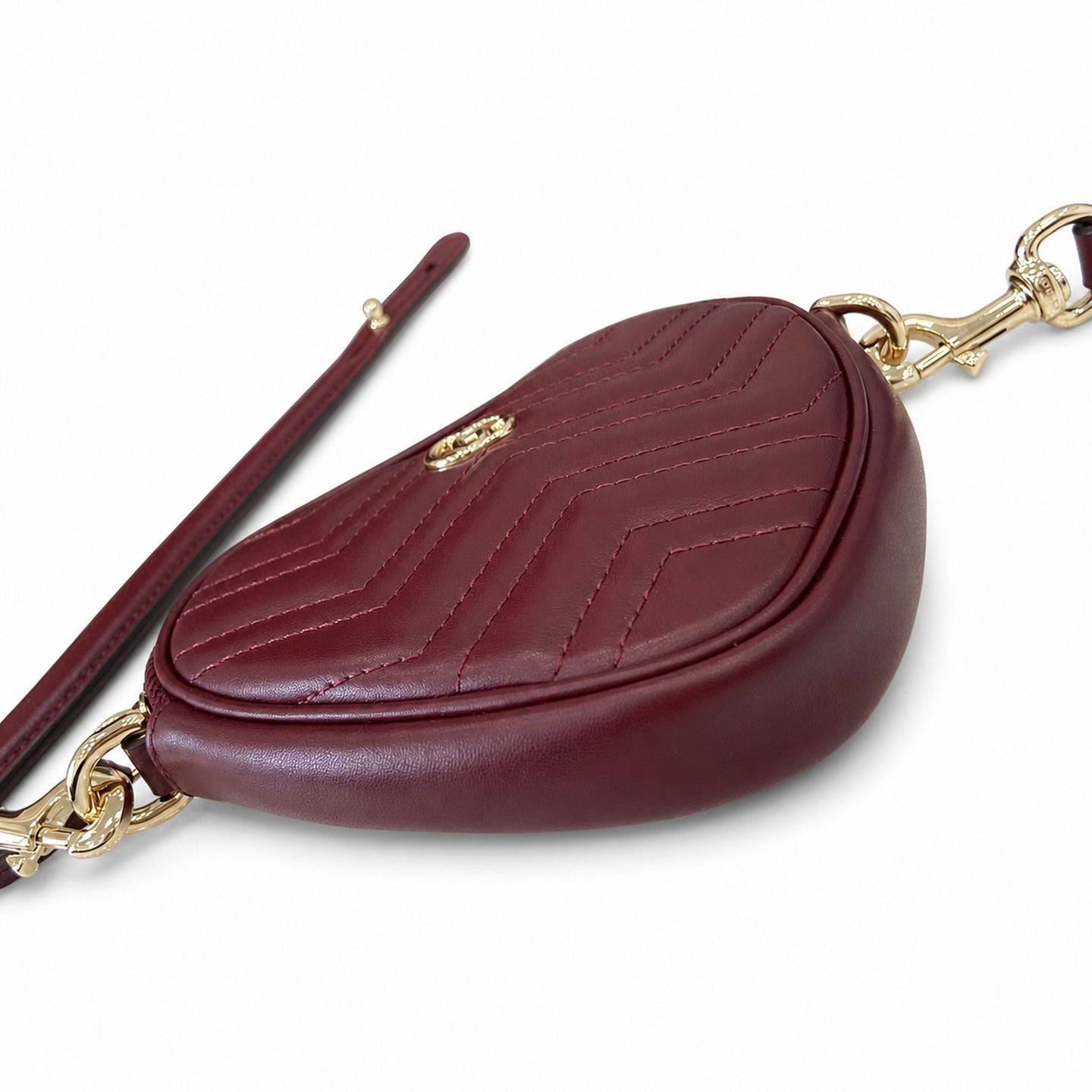 Gucci GG Marmont Mini Quilted Matelasse Leather Red Gold Handbag