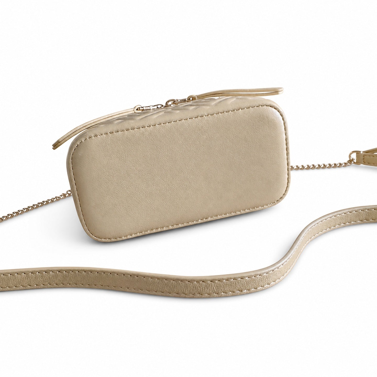 Fendi Mini Leather Yellow Gold Vanity Bag
