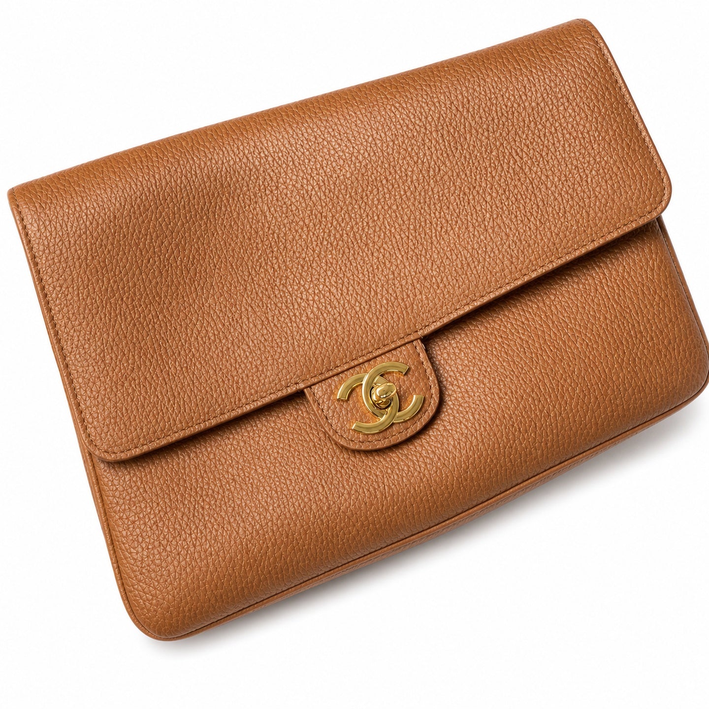 Chanel Small Leather Brown Gold Bag
