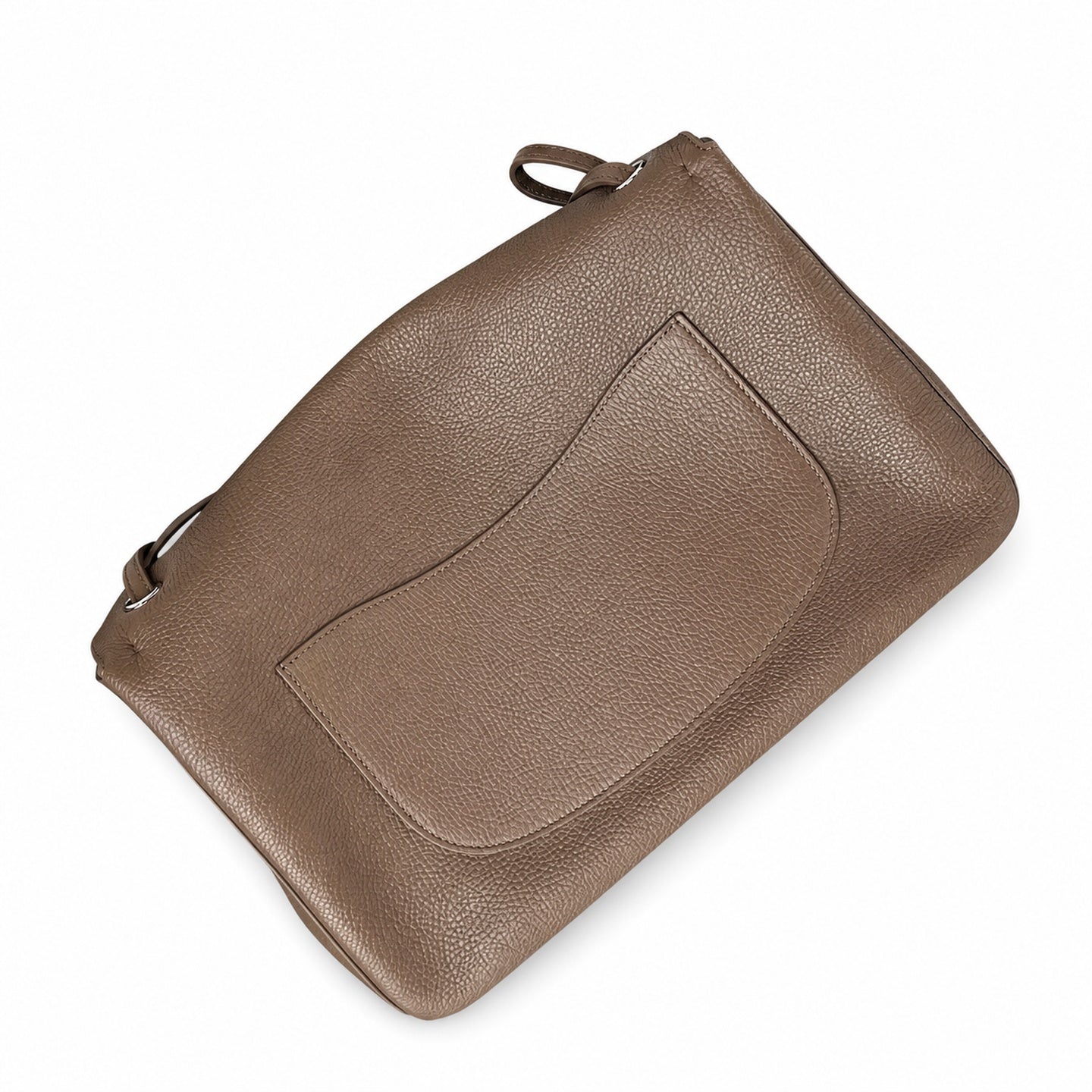 Chanel Large Leather Gray Silver Bag