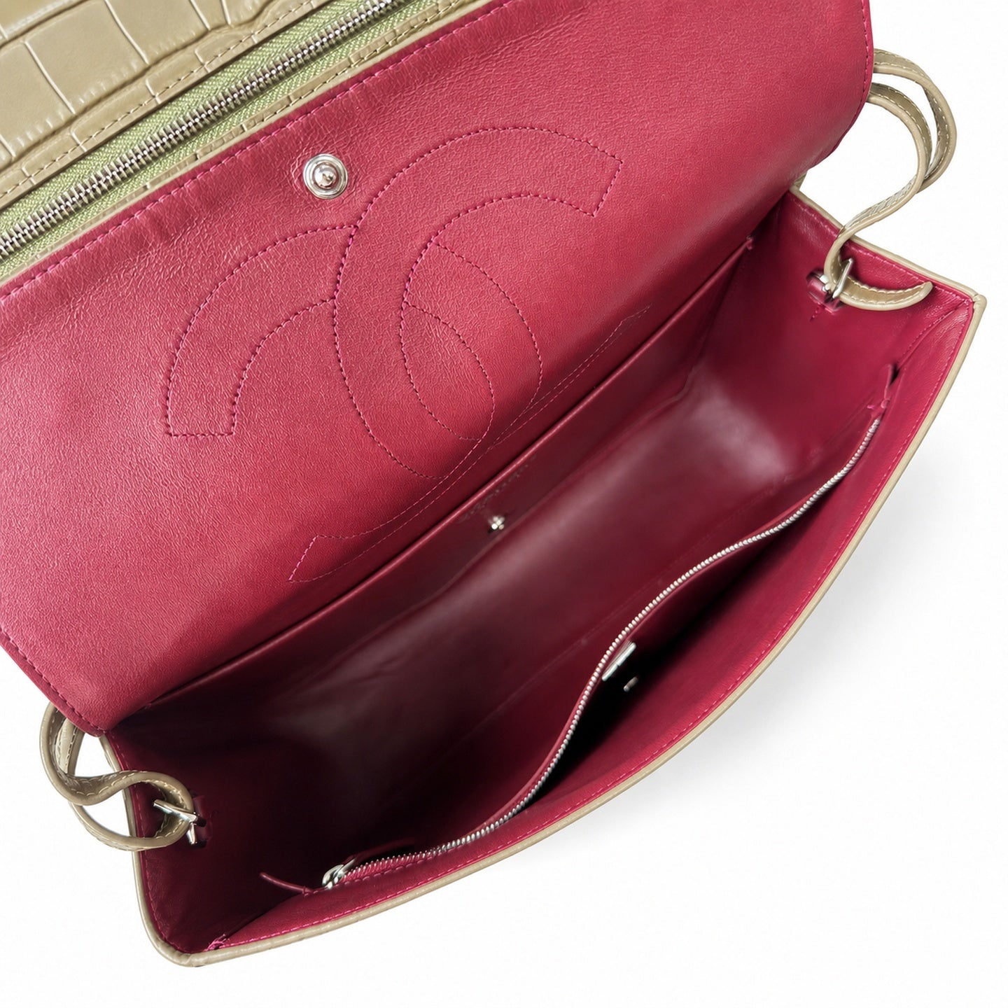 Chanel Croc-Embossed Leather Gold Bag
