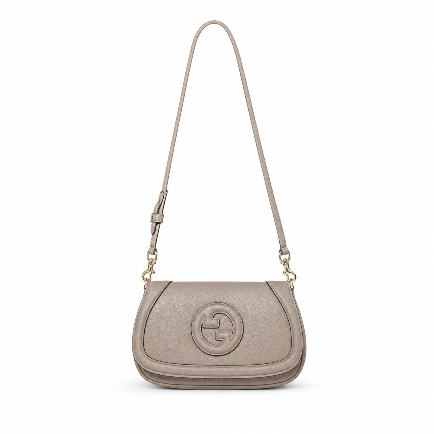 Gucci Blondie Cotton Leather Brown Gold Handbag
