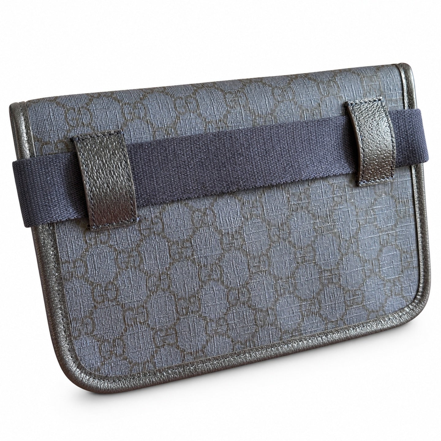 Gucci Ophidia Men's Supreme Small Cotton Canvas Leather Black Gray Blue Waist Bag
