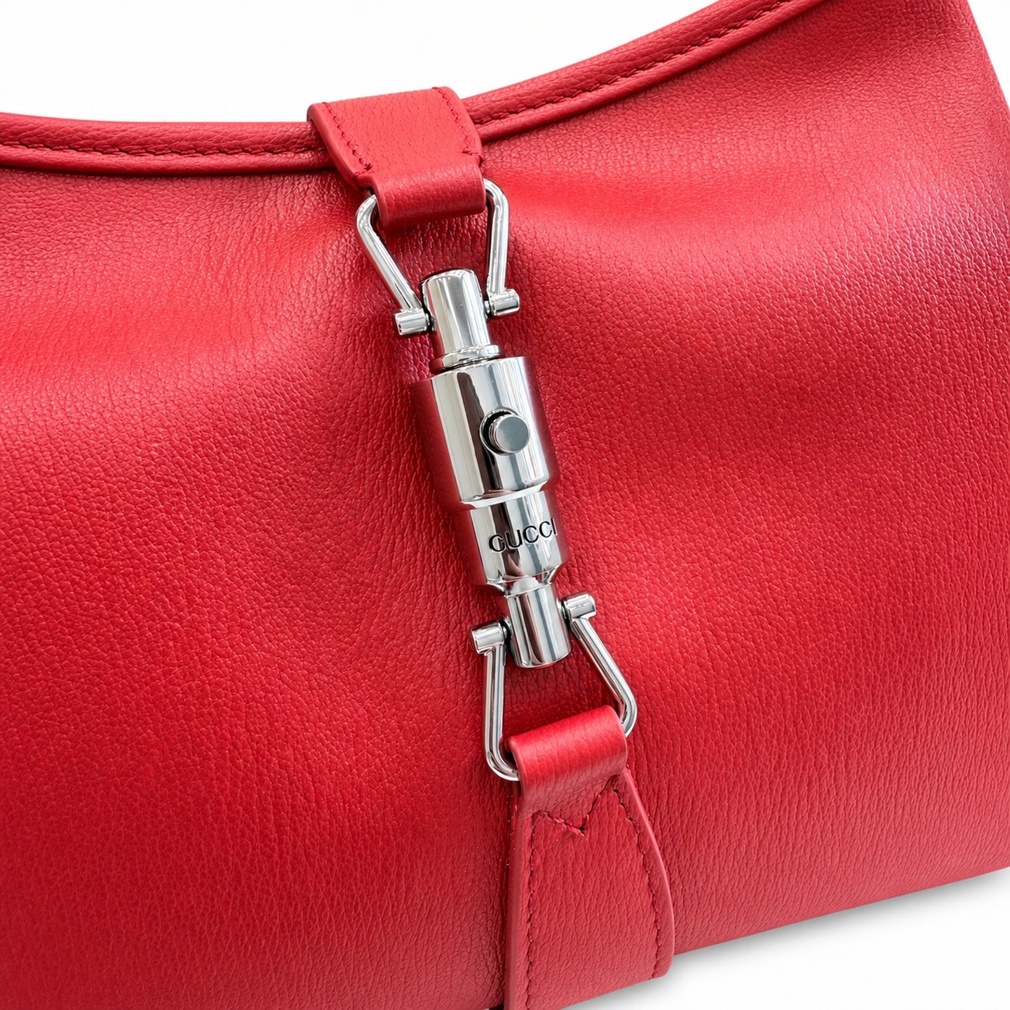 Gucci Leather Red Gold Handbag