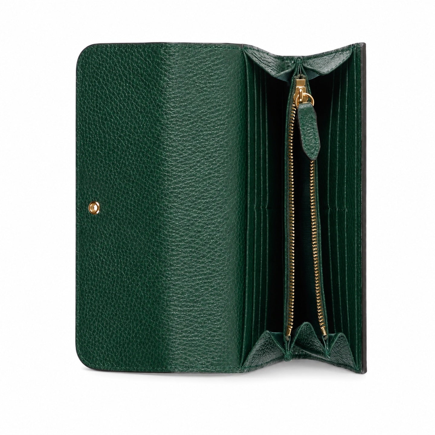 Gucci Horsebit Cotton Leather Green Gold Wallet
