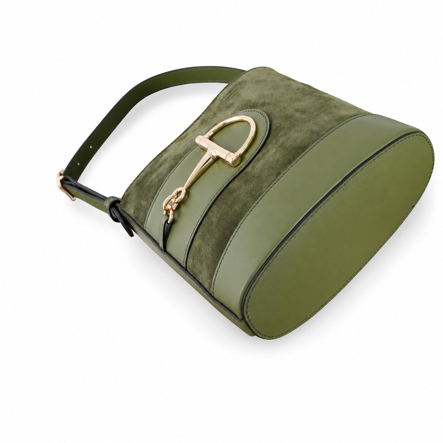 Gucci 73 Leather Green Bucket Bag