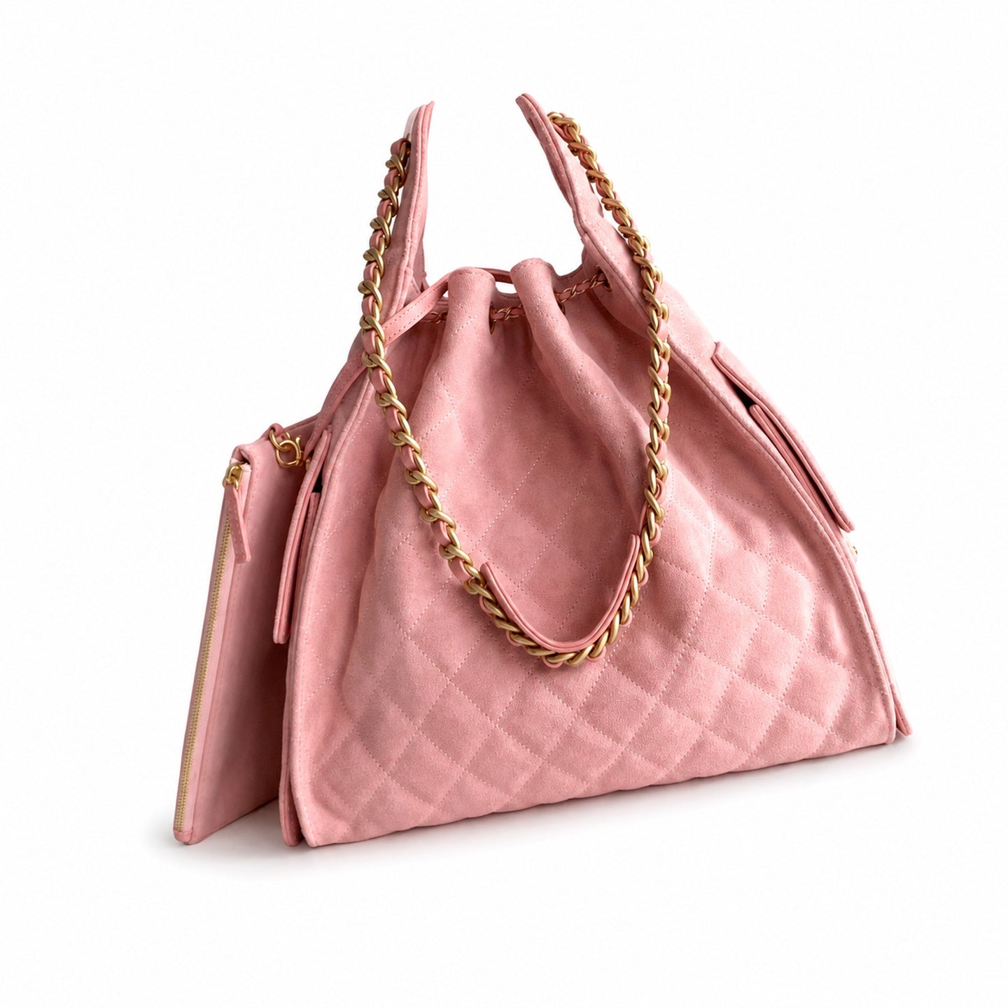 Chanel 25 Large Suede Black Gold Bag