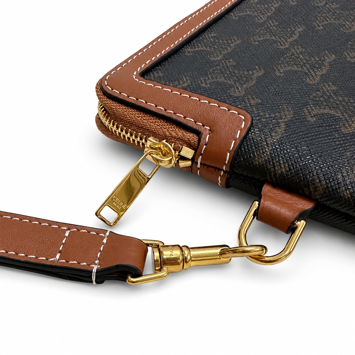 Celine Leather Brown Clutch