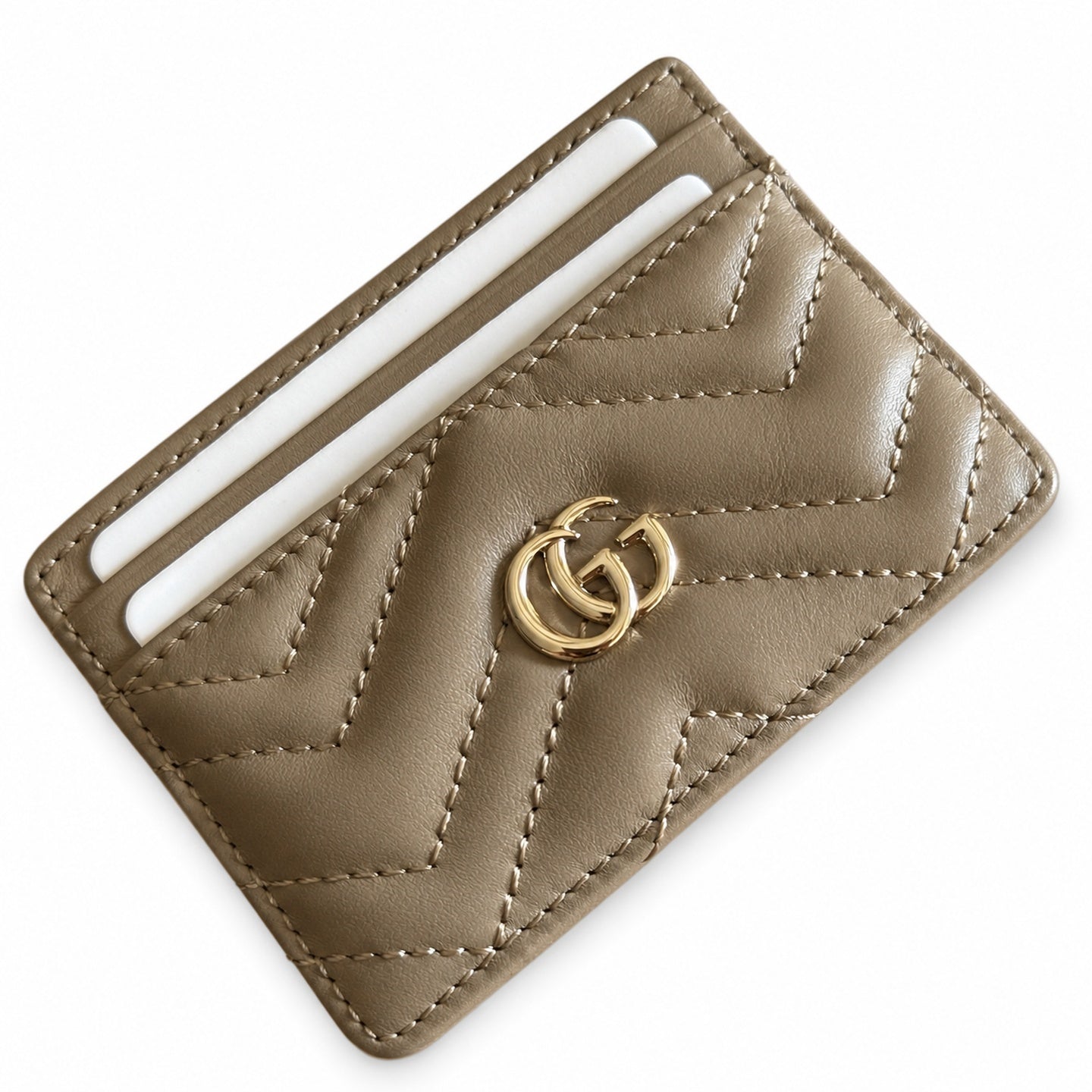 Gucci GG Marmont Small Quilted Matelasse Leather Beige Gold Handbag