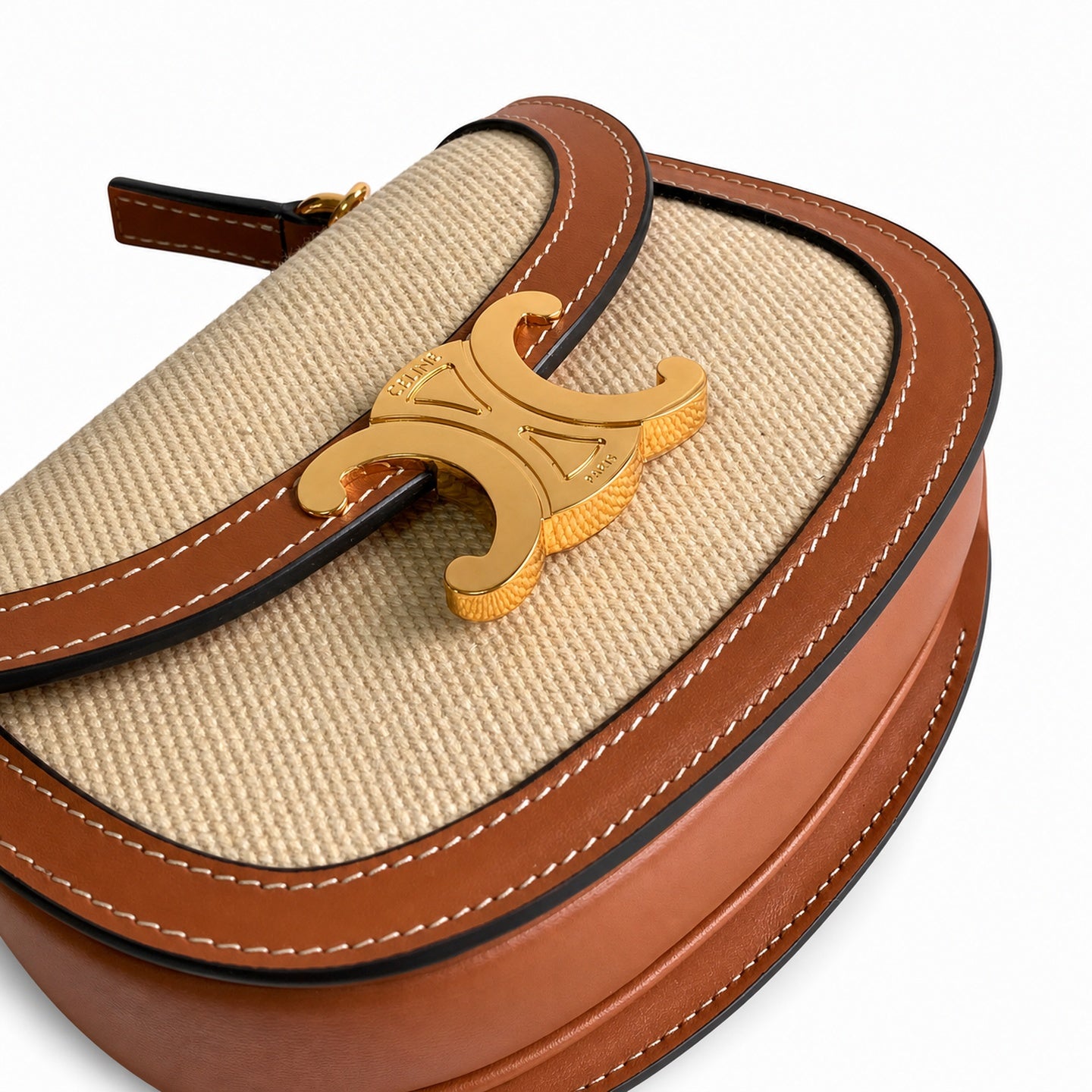 Celine Triomphe Mini Leather Brown Bag