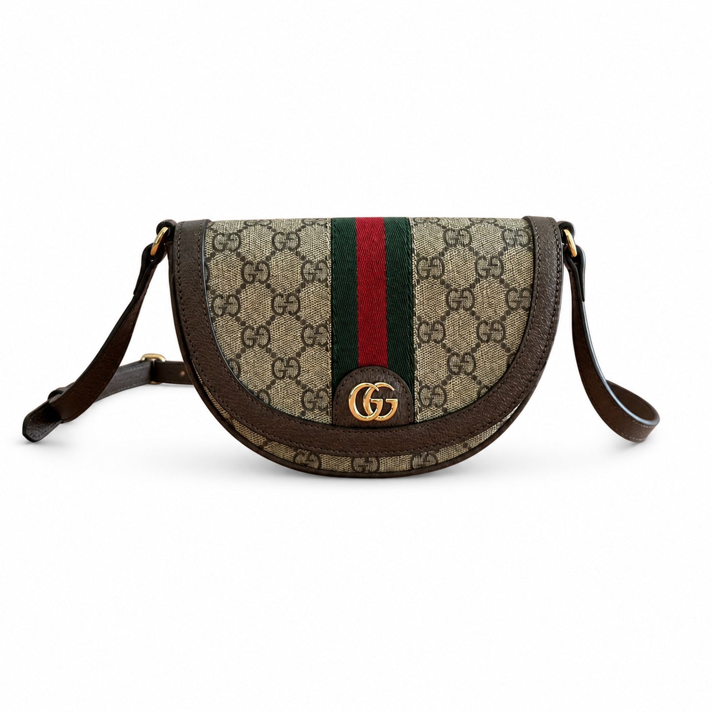 Gucci Ophidia Supreme Mini Suede Canvas Leather Beige Brown Red Green Gold Shoulder Bag