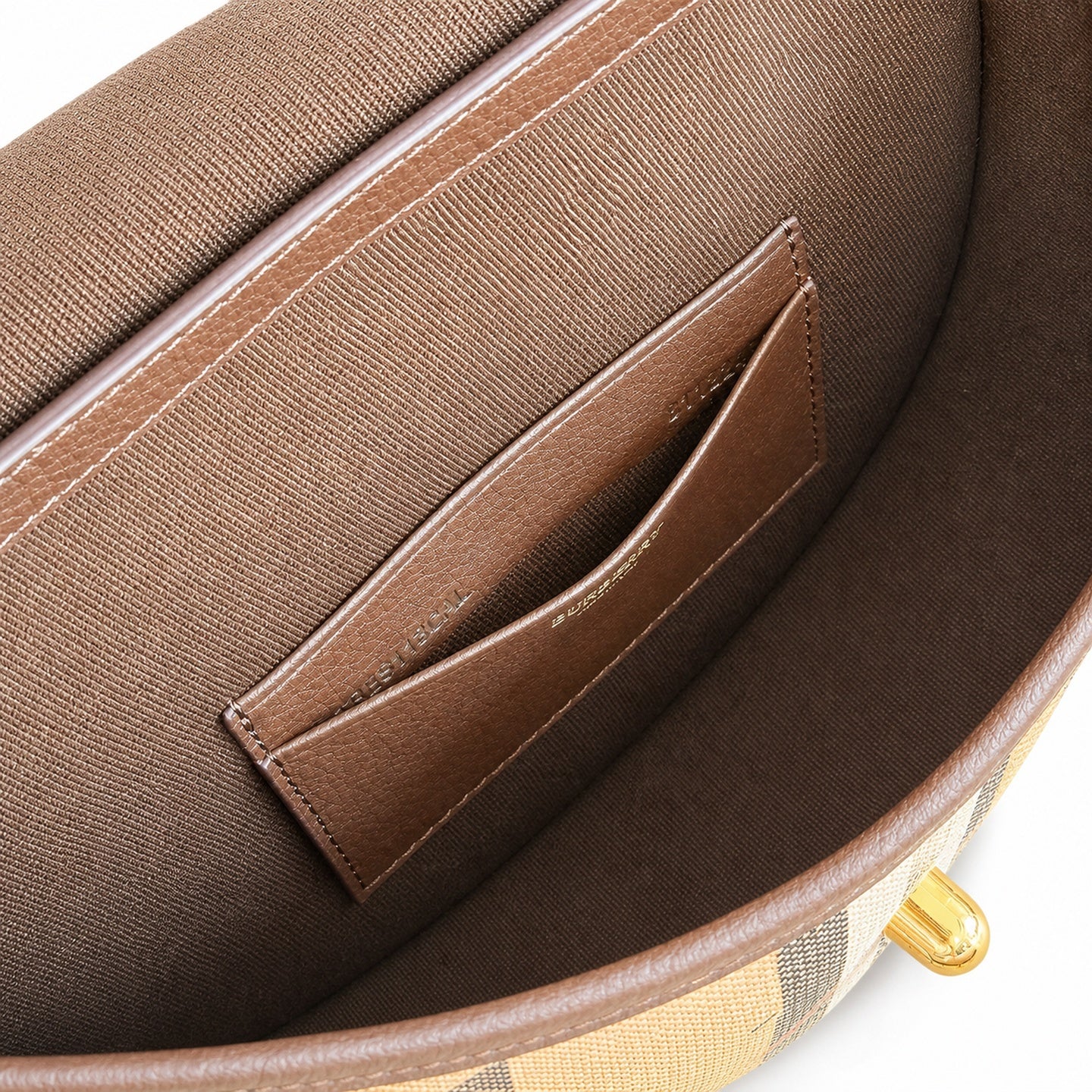 Burberry Highlands Mini Cotton Jacquard Leather Bag