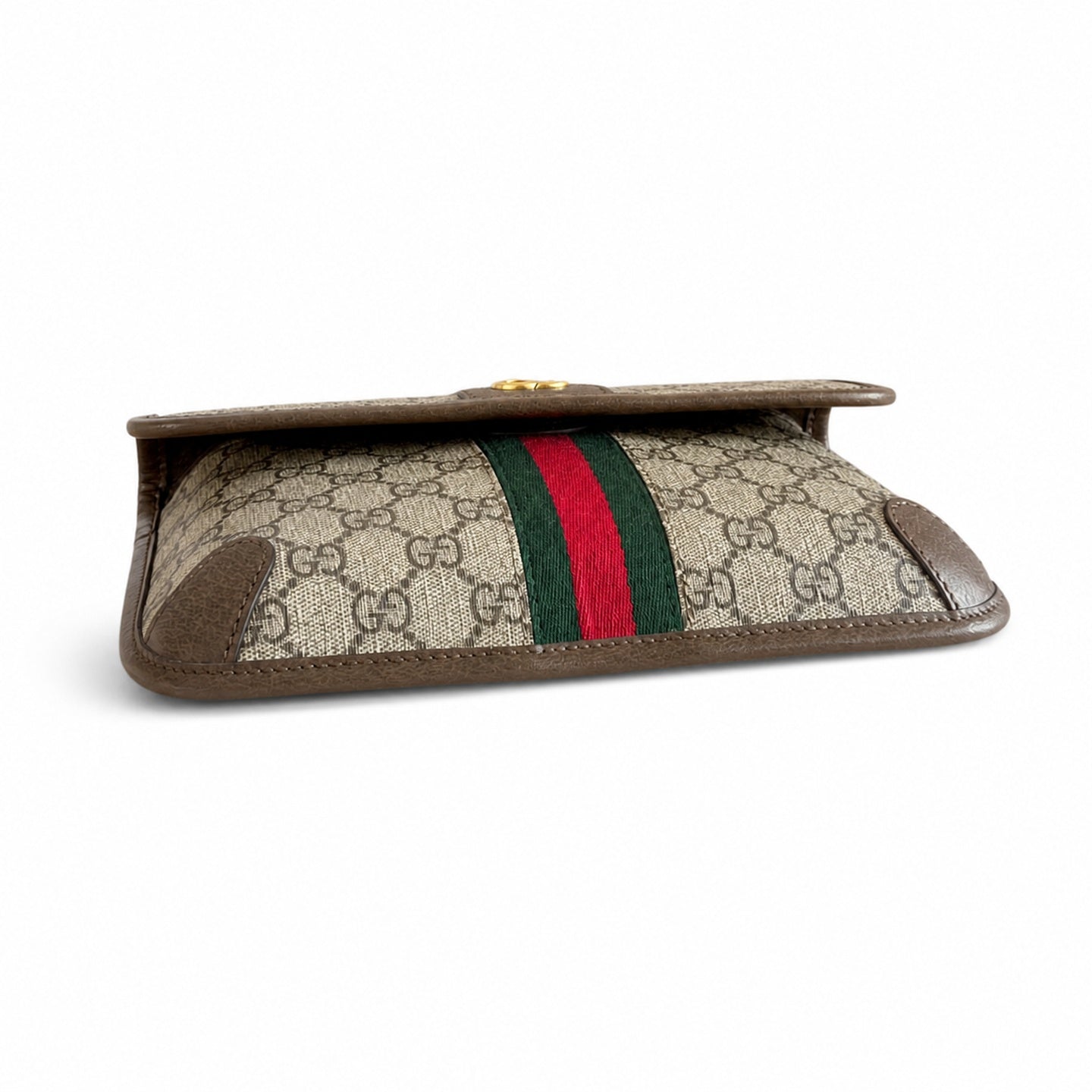 Gucci Ophidia Men's Supreme Small Cotton Canvas Leather Black Gray Brown Waist Bag
