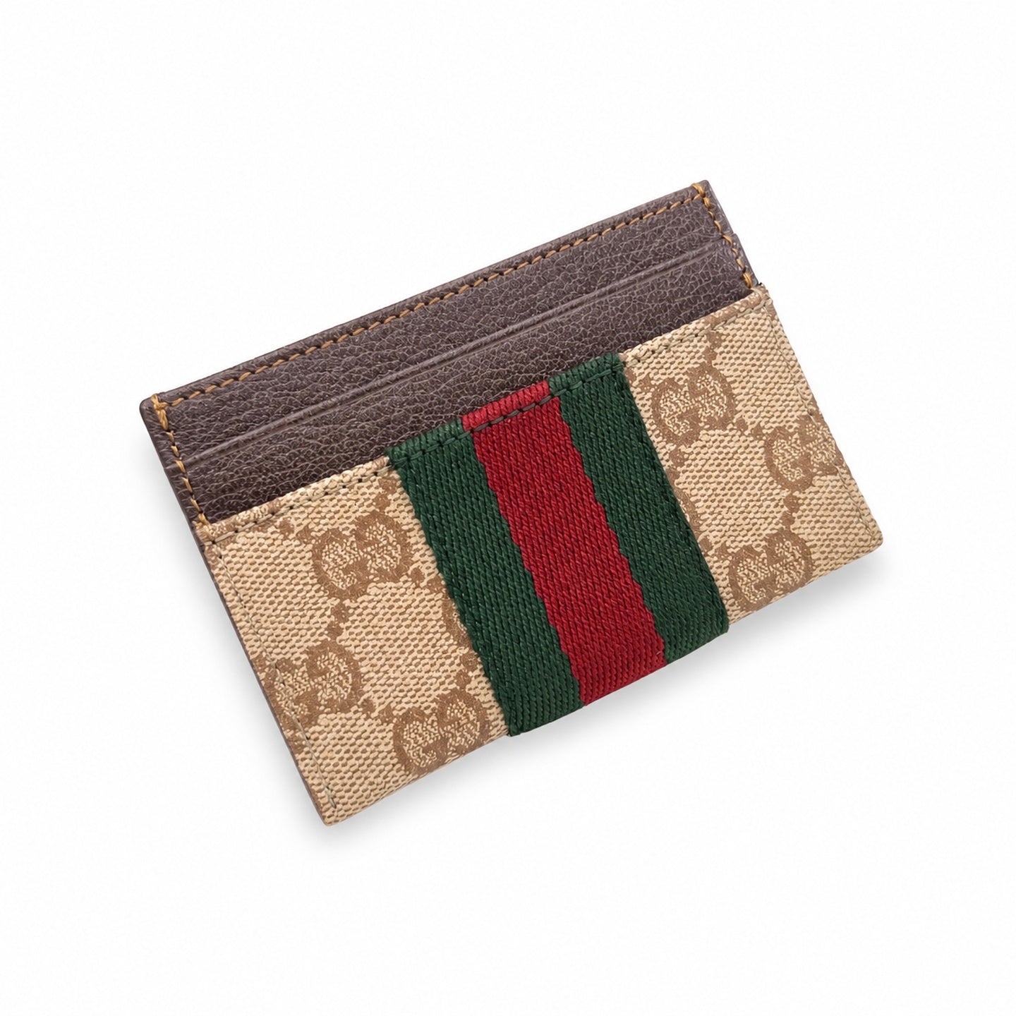Gucci Small Canvas Leather Brown Gold Bag