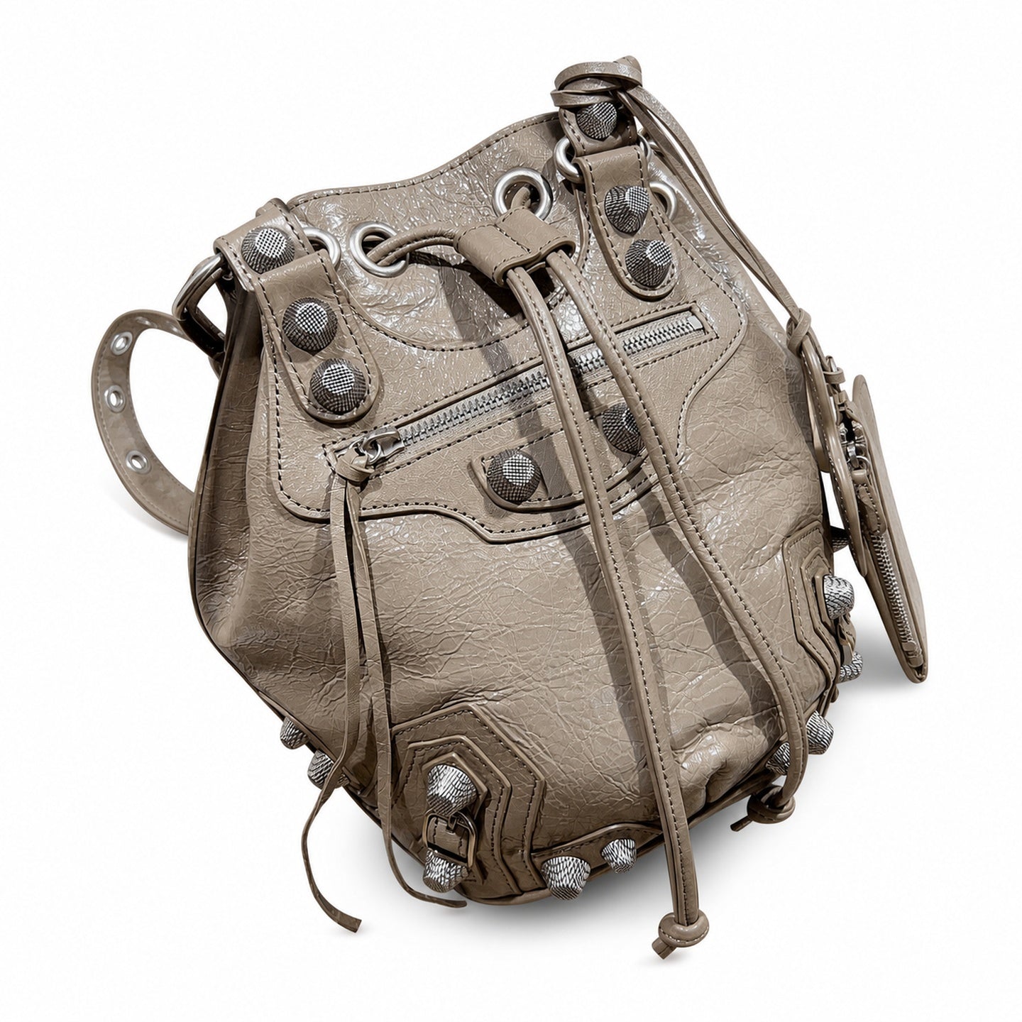 Balenciaga Large Leather Khaki Bag