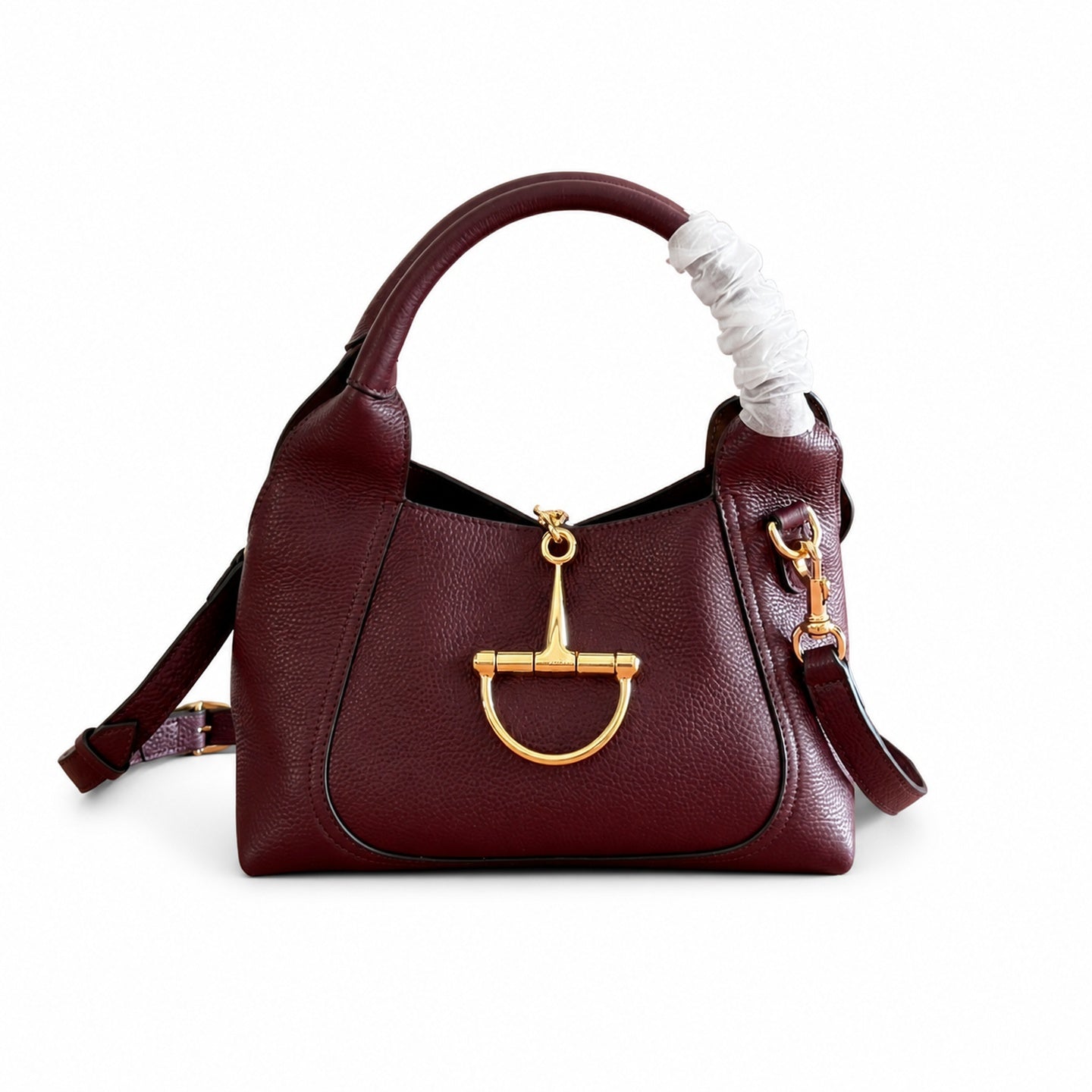 Gucci Horsebit Large Leather Black Brown Red Gold Shoulder Bag