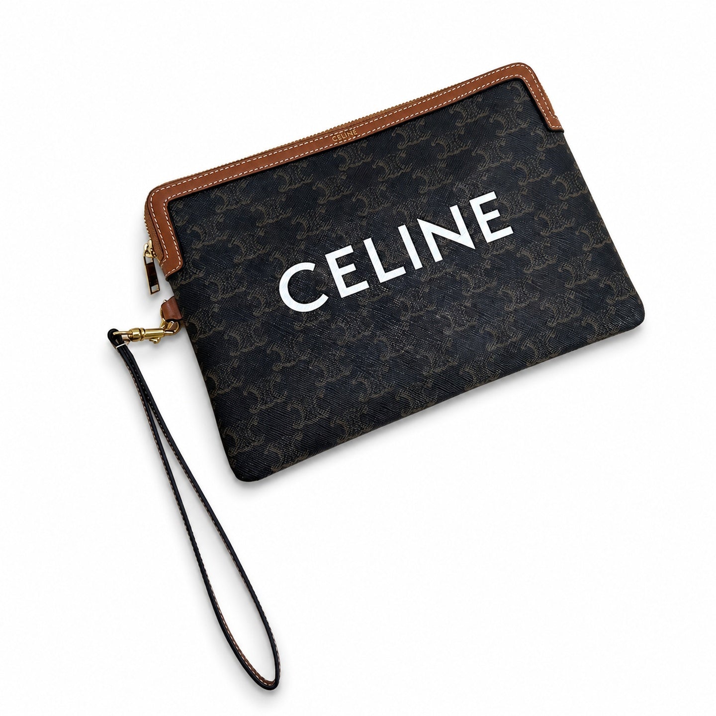 Celine Leather Brown Clutch