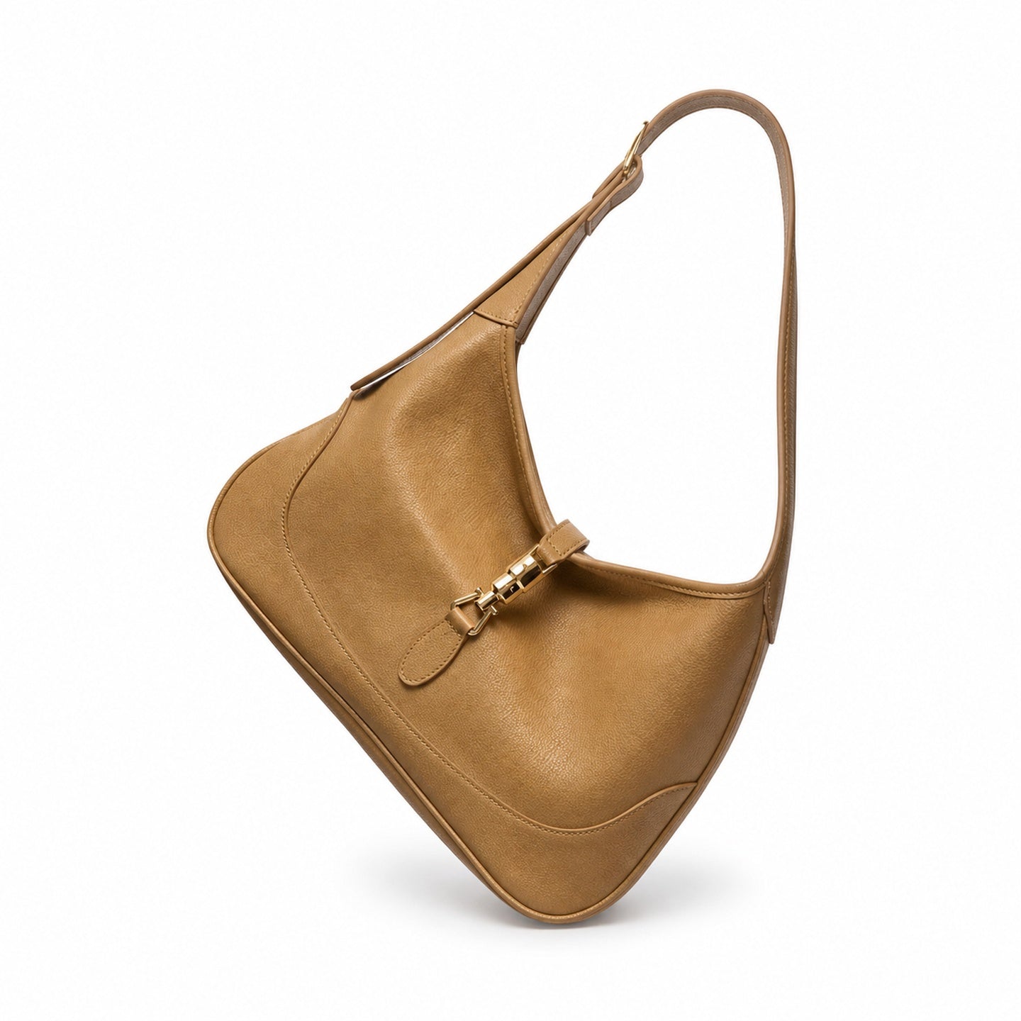Gucci Leather Beige Gold Bag