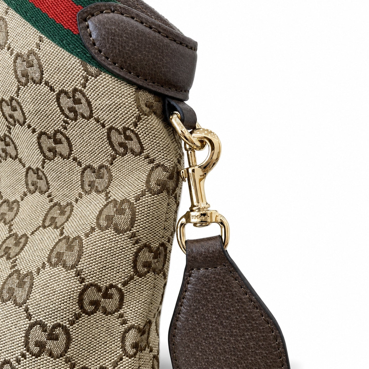 Gucci Giglio Cotton Canvas White Brown Red Green Tote Bag